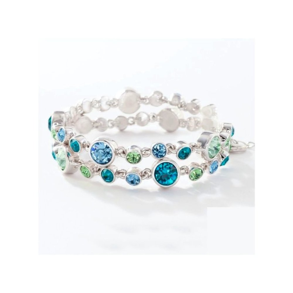 Blue Sky Bracelet, Touchstone Crystal by Swarovski, Retired, 2 Strand